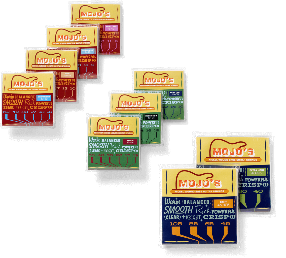 Mojo's Guitar's guitar string packaging