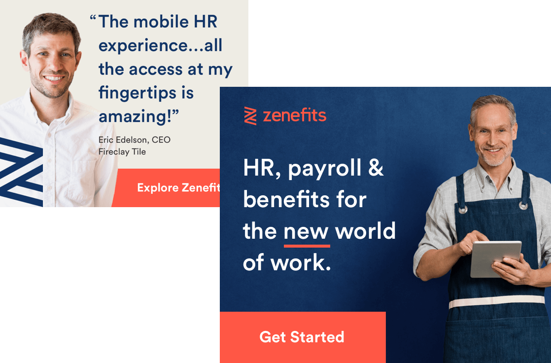 Zenefits digital banner ads