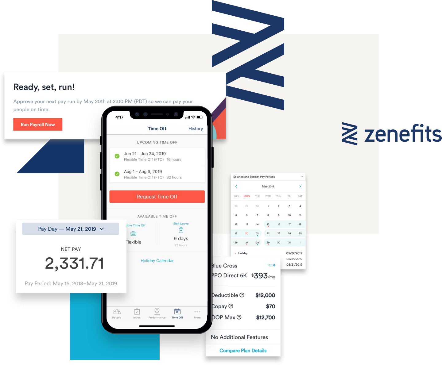 Zenefits feature collage