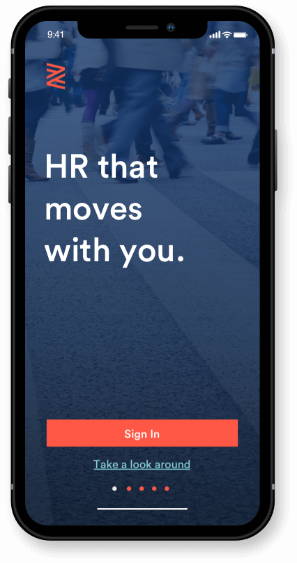 Zenefits mobile intro screen